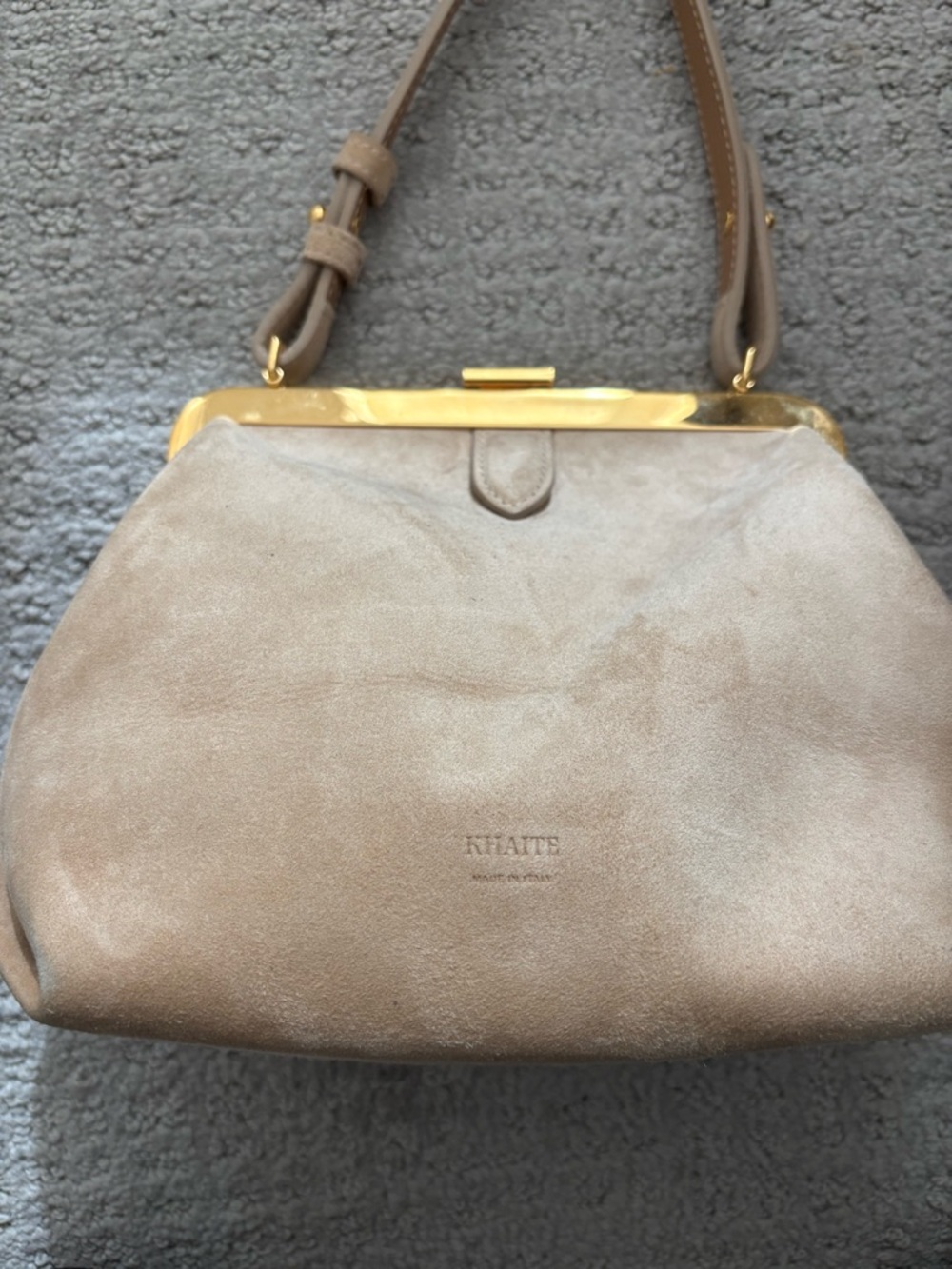 KHAITE suede handbag